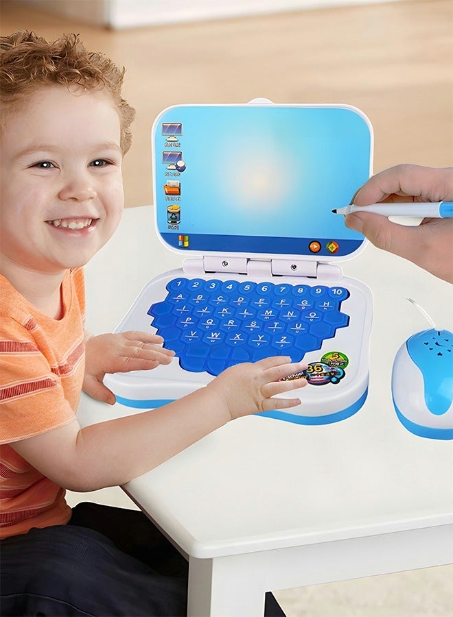 Learning Computers with Drawing Board for Kids,Educational and Bilingual Laptop Chinese and English,Kids Toy Laptop Tablet Learning Educational Game for Kids