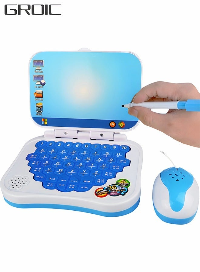 Learning Computers with Drawing Board for Kids,Educational and Bilingual Laptop Chinese and English,Kids Toy Laptop Tablet Learning Educational Game for Kids