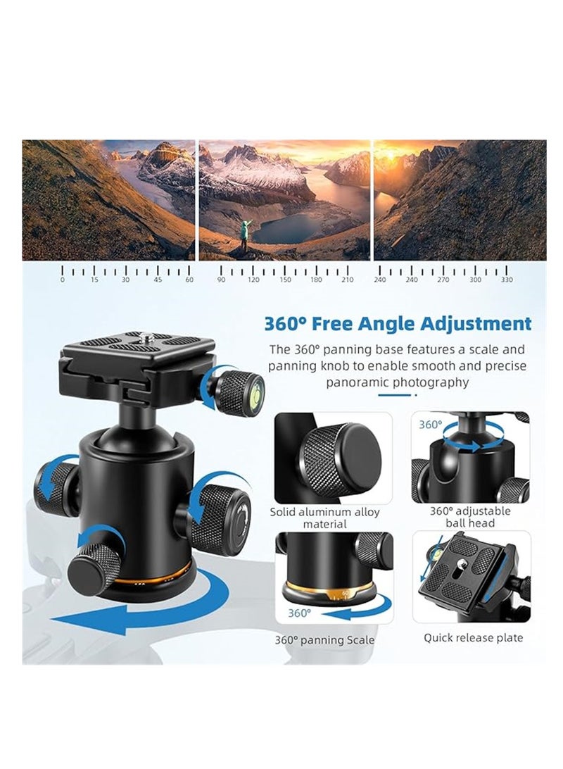 Triple Suction Cup, Car Mount Heavy Duty Tripod with 360 Ball Head for GoPro 12/11/10/9 Insta360 X3 GO3 DJI Action 4/3 DSLR Mirrorless Camera, Windshield Window Holder Attach Accessories