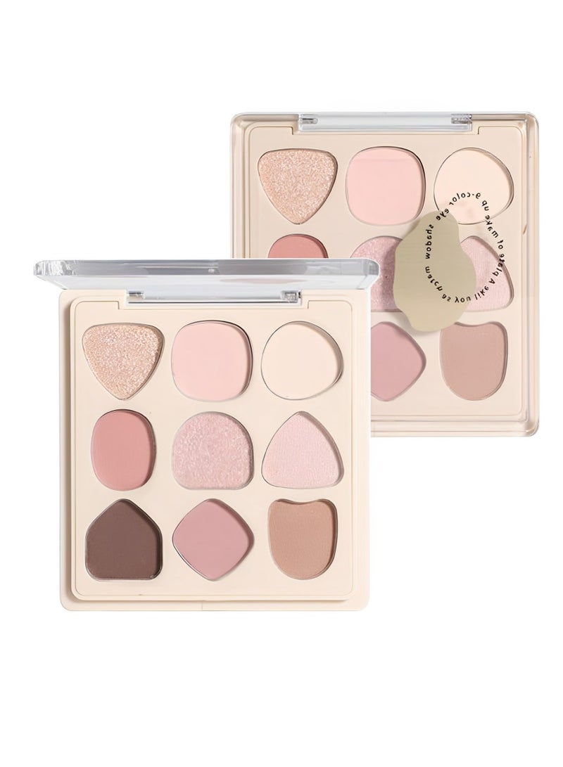 Eye Shadows Palette for Women, 9 Shades Soft Pink Eyeshadow, Nude Blendable Eye Shadow, Matte Shades, Waterproof Long Lasting Quick Drying Nude Eyeshadow, Everyday Natural Look For Women Girls
