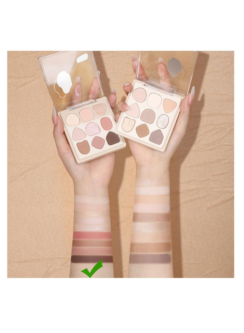 Eye Shadows Palette for Women, 9 Shades Soft Pink Eyeshadow, Nude Blendable Eye Shadow, Matte Shades, Waterproof Long Lasting Quick Drying Nude Eyeshadow, Everyday Natural Look For Women Girls