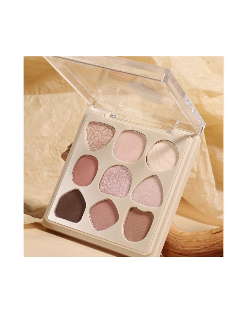 Eye Shadows Palette for Women, 9 Shades Soft Pink Eyeshadow, Nude Blendable Eye Shadow, Matte Shades, Waterproof Long Lasting Quick Drying Nude Eyeshadow, Everyday Natural Look For Women Girls