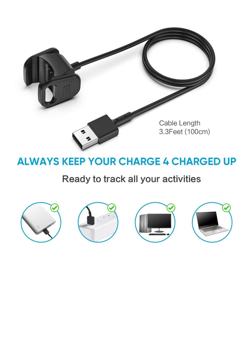 Charger Compatible With Fitbit Charge 4 / Charge 3, Replacement USB Charging Cable Cord, Clip Dock Accessories Adapter for Charge 4/Charge 3 Fitness and Activity Tracker(1 Piece)