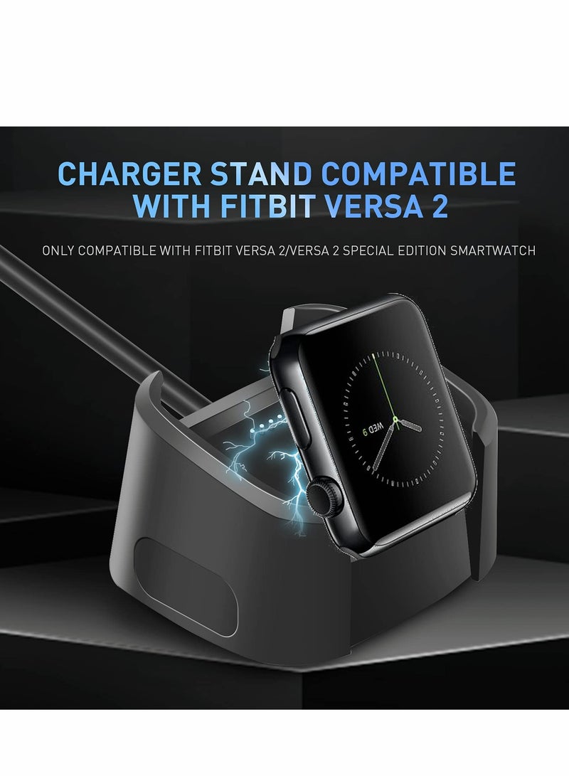 Replacement Charger Compatible with Fitbit Versa 2 Charger, Charger Dock Cradle Replacement USB Charging Cable Cord Charger Stand Adapter for Fitbit Versa 2 Charging Station