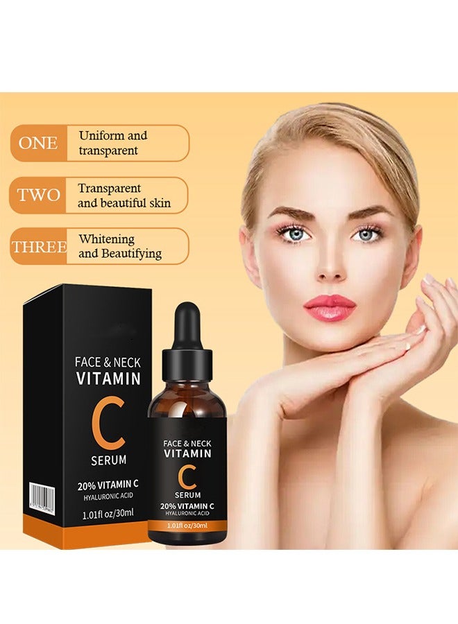 Vitamin C hyaluronic acid Serum ,Anti-Aging Serum ,Help Fade Sun Spots - Face & Neck and Eye Care Organic Anti-Aging Serum (30ml)