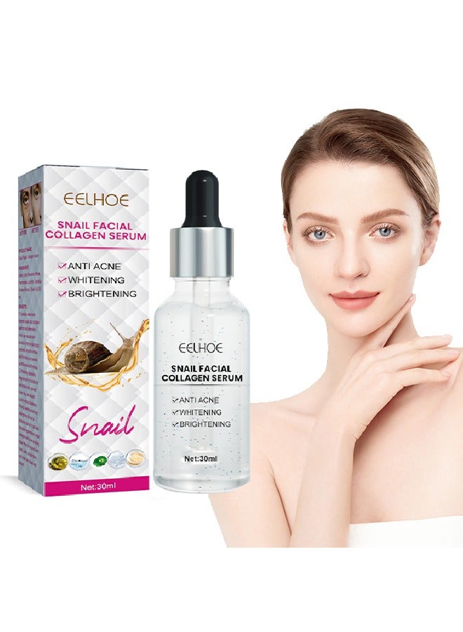 Snail Facial Collagen Serum,Anti Acne & Whitening and Brightening Snail Collagen Booster Serum, Facial Serum Anti Aging with Collagen Booster 30ml