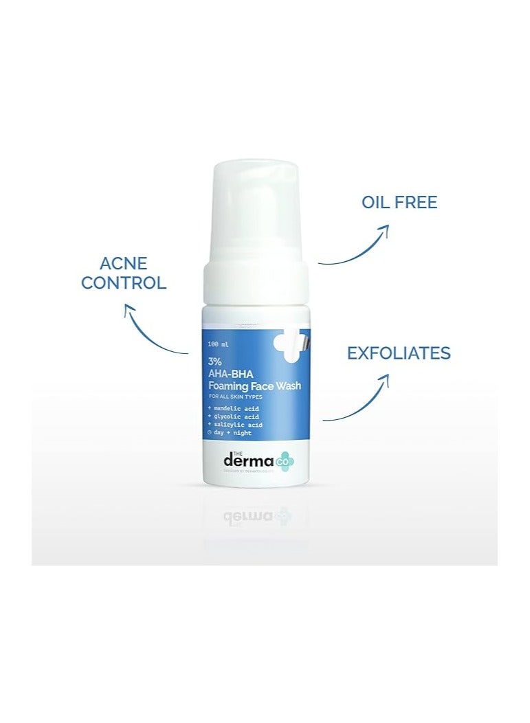 3% AHA-BHA Anti Acne Face Wash, Foaming Cleanser 100 ml
