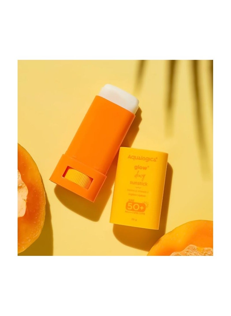 Glow+ Dewy Lightweight & Hydrating Sunscreen Sunstick with SPF 50+ & PA++++ - For Normal, Dry & Combination Skin of Women & Men -20g