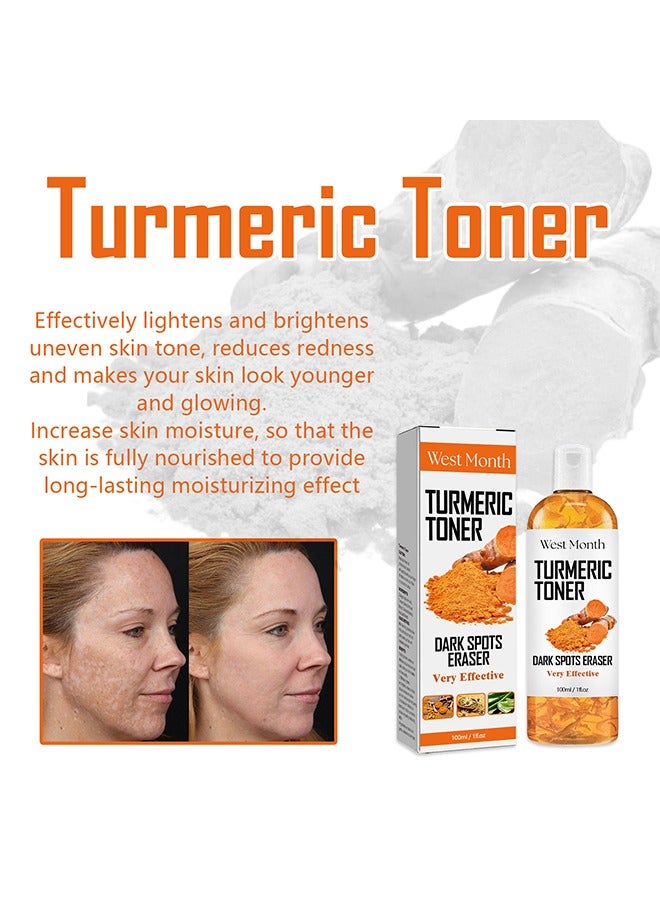 Dark Spot Eraser Turmeric Toner -Corrector Toner 100ML Facial Toner For Acne Prone Skin Dark Spot Remover For Face Hydrating Face Toner For Women Treatme