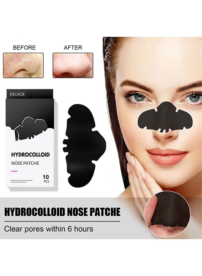 Hydrocolloid nose patche,Remove nose blackheads and pimples, clean and shrink pores with nose patches(10 PCS)