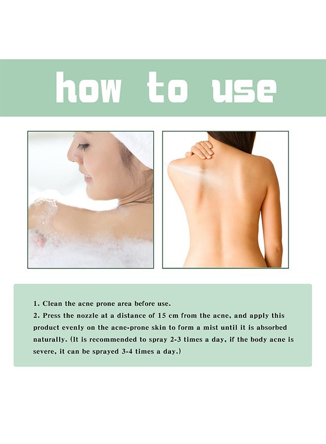 Back Acne Treatment Spray , Lighten Acne Marks Repair Back Shoulder Acne Skin,2% Salicylic Acid and Tea Tree Oil Spray 120ml