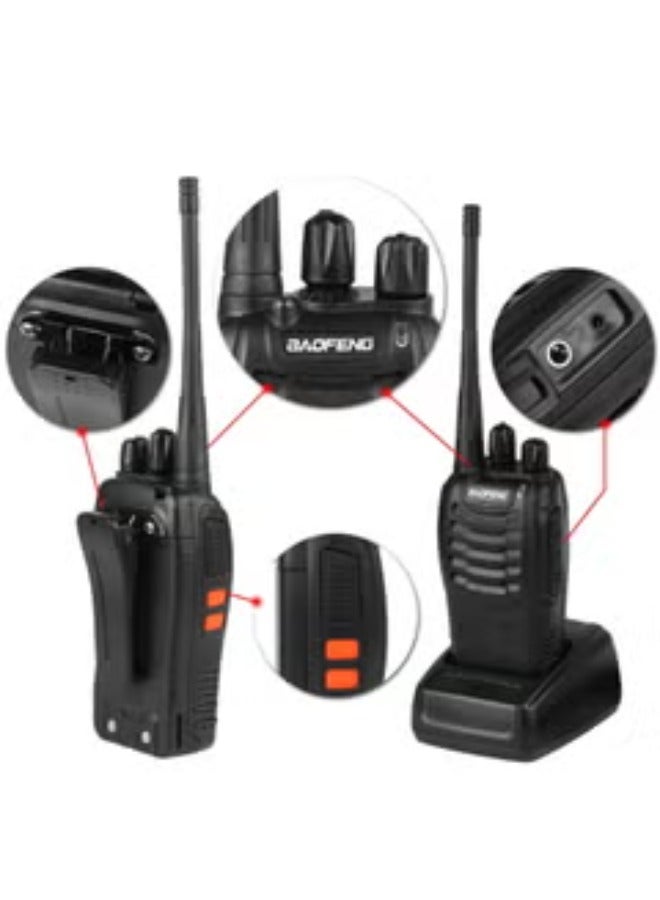 Premium 888s Walkie Talkie Set 5W FM Two Way Radios Long Range, Durable Build, Easy to Use Ideal for Outdoor Activities, Events, Travel Rechargeable, Clear Communication