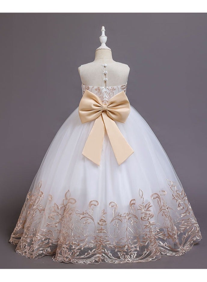 Lace Applique Ball Champagne Gown