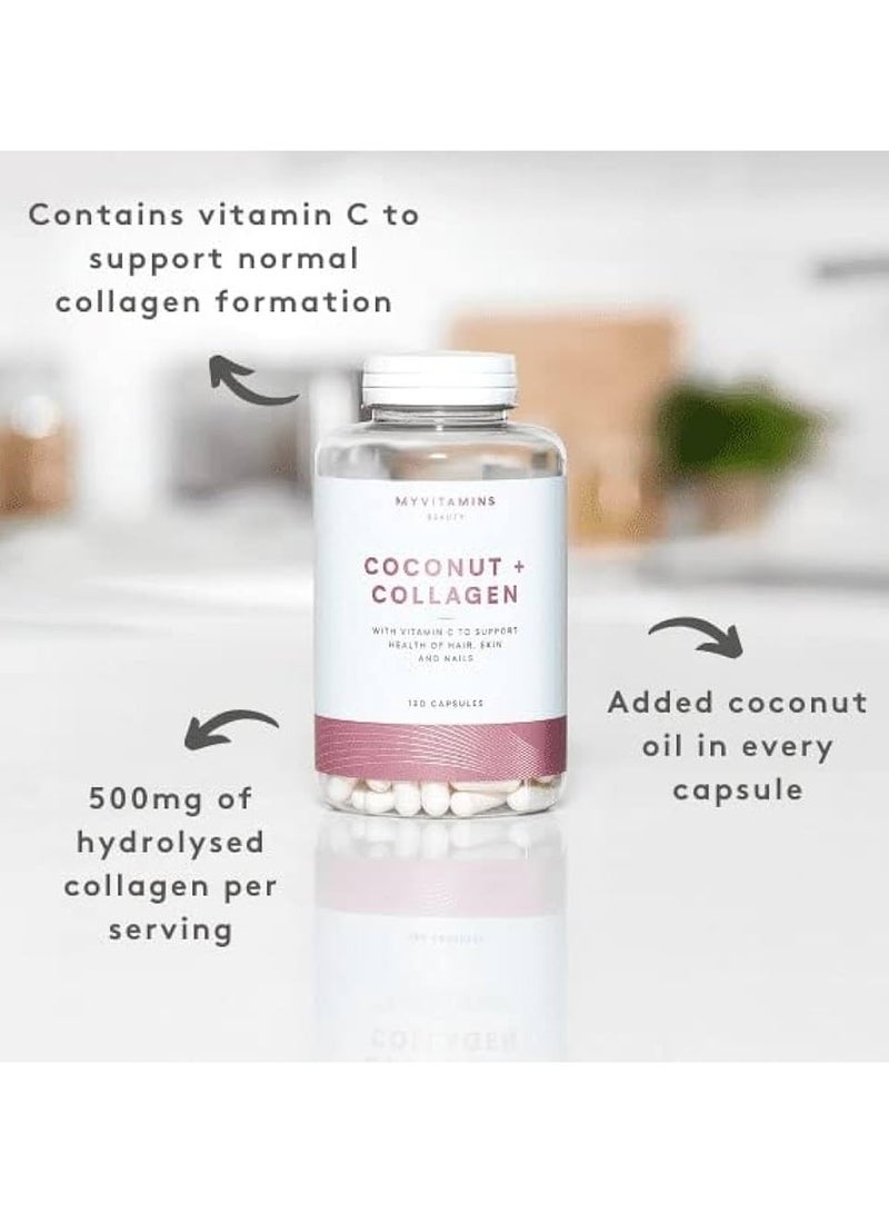 Coconut + Collagen Hair Skin And Nails 180 Capsules