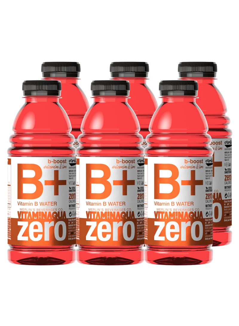 Vitamin Aqua ZERO B-Boost B+Watermelon & Lime 6x600ml ZERO SUGAR