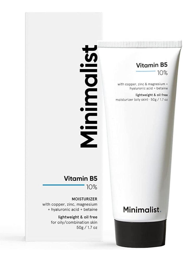 Minimalist 10% Vitamin B5 Gel Face Moisturizer For Oily Skin | Oil-free | Fast Absorbing | Non sticky | Fragrance Free | 50 g