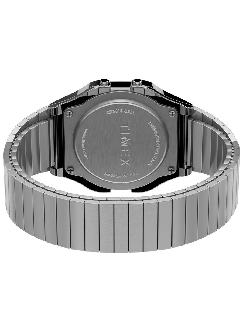 Timex Resin Digital Unisex's Watch With Silver Stainless Steel TW2R79100