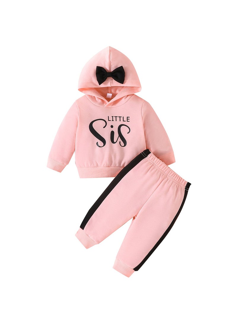 New Girls Long Sleeve Hooded Top And Pants 2 Piece Set
