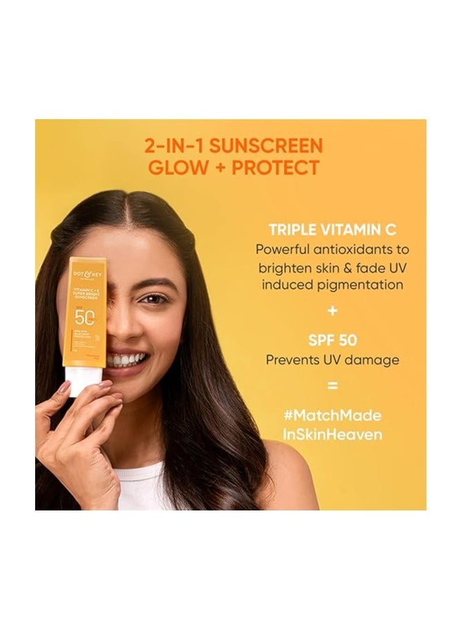Vitamin C Plus E Super Bright Sunscreen SPF 50 PA+++ For Women And Men, 50 GM