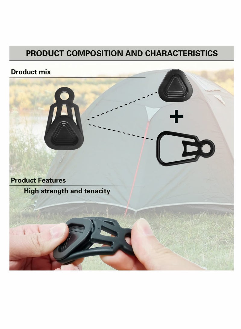 Tarp Clips Set, Outdoor Camping Climbing Tent Fixing Clip Heavy Duty Lock Grip Awning Clamps Multipurpose Windproof Wind Rope - Accessories 10 Pcs
