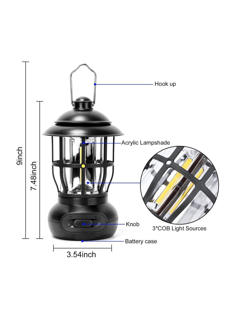 LED Camping Lantern, Rechargeable & Portable Tent Light, Electric Lantern Flashlight for Camping/Hiking/Fishing/Hurricane