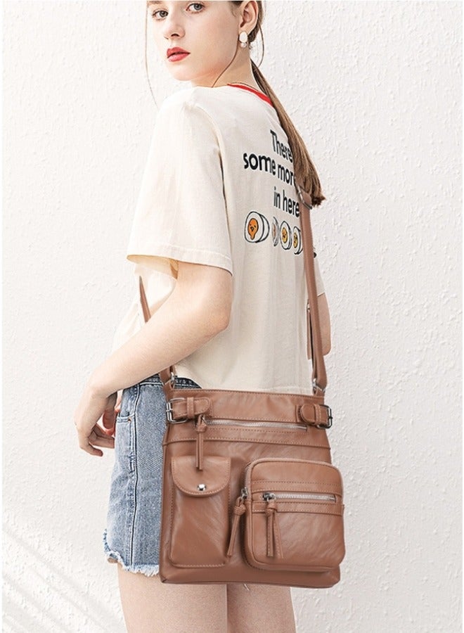 Women's Shoulder Bag Soft PU Leather Purses with Multi Pockets Crossbody Bag Pocketbooks for Daily Use & Travel