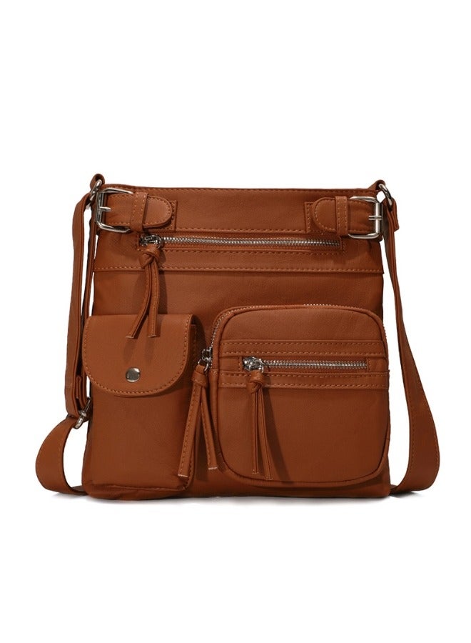 Women's Shoulder Bag Soft PU Leather Purses with Multi Pockets Crossbody Bag Pocketbooks for Daily Use & Travel