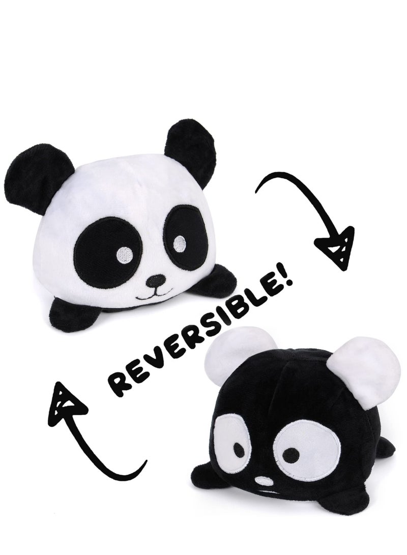 Panda Plush, Panda Stuffed Animal Reversible Plushie Baby Toy Cute Black White Pandas Flip Pillow Plush Bear Animals Squishy Birthday Best Gift