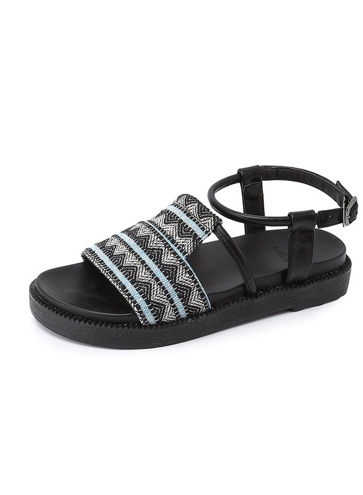 New Women's Outer Wear Ethnic Style Open Toe Flat Sandals
