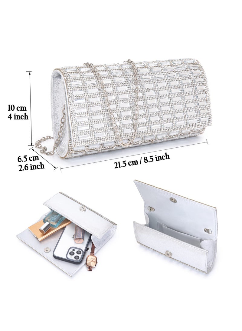 Shining Rhinestone Envelope Clutch Purses for Women, Elegant Evening Purses and Clutches Perfect for Wedding Parties