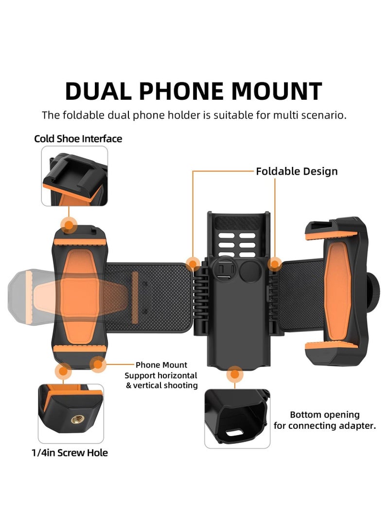 Dual Phone Holder for DJI Osmo Pocket 3 Cellphone Mount Phone Clip Clamp Tripod Adapter Camera Expansion Accessories