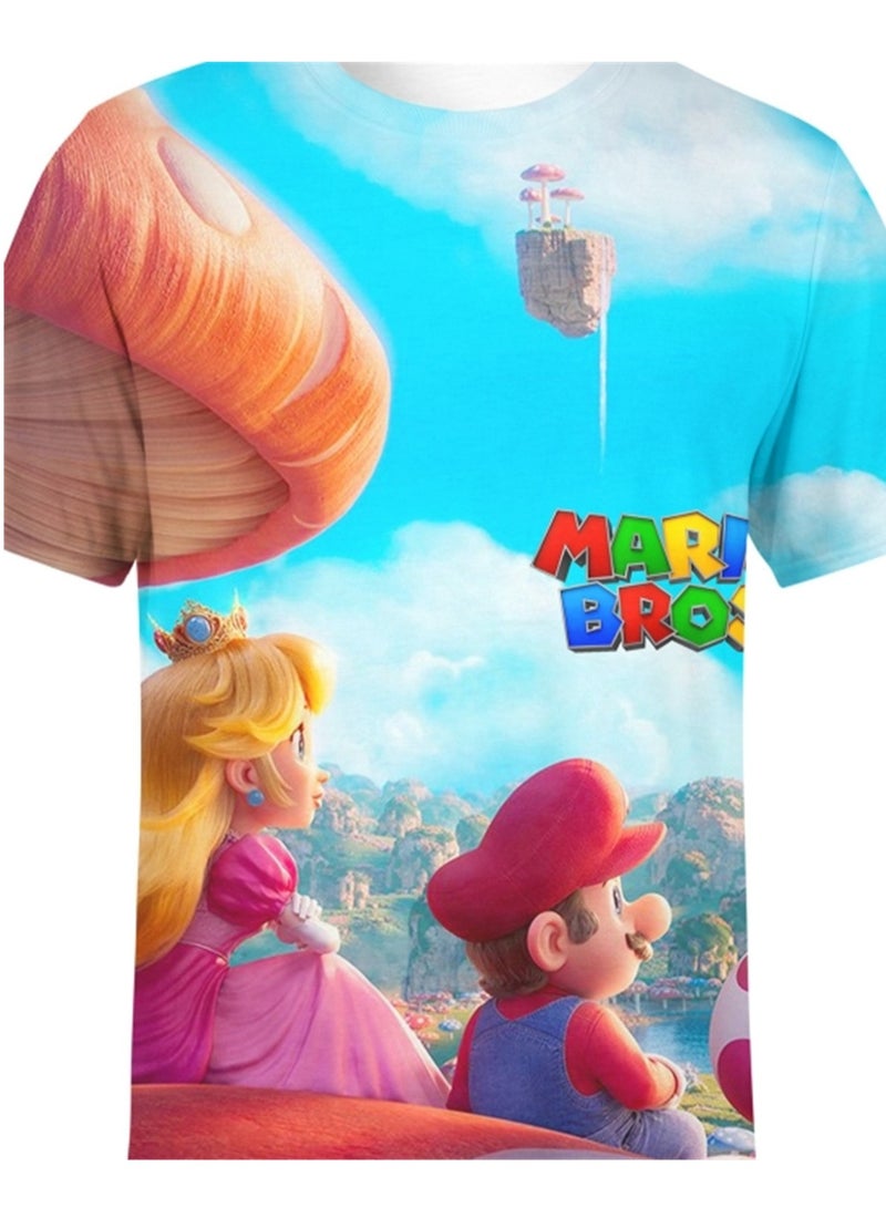Cartoon Super Mario Brothers trendy T-shirt 3D digital printing personalized breathable T-shirt