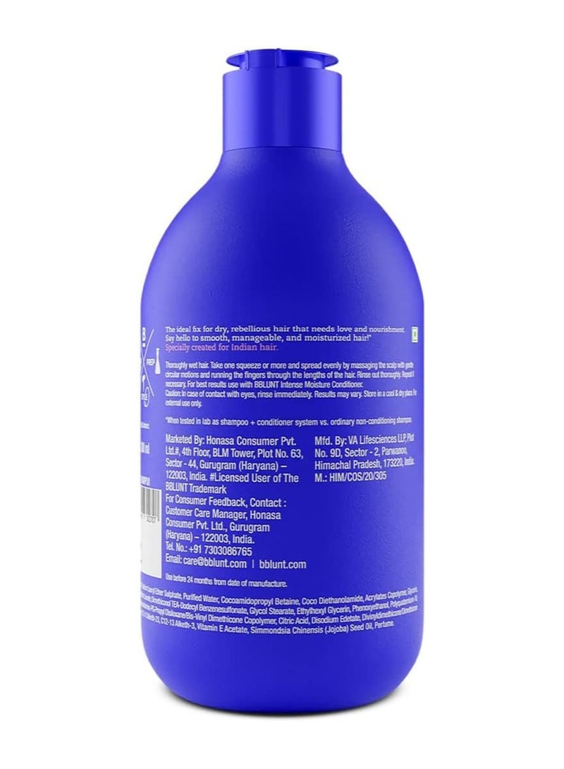 BBLUNT Intense Moisture Shampoo with Jojoba and Vitamin E for Dry & Frizzy Hair - 300 ml