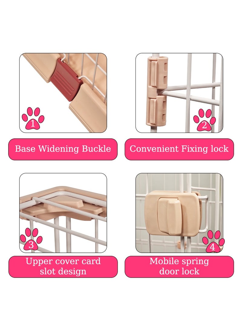 2 - tier cat cage, Thickened base metal wire and 2 wide door, Mobile spring door lock Multiple exercise place with Ladder, Easy to Assemble and Suitable for multiple cats. (Color : Pink)