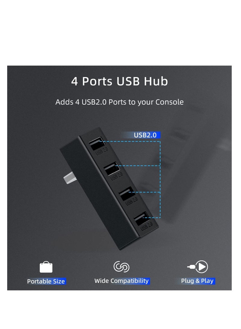4 Ports USB Hub 2.0 for Xbox Series X/S, High Speed USB Hub Splitter, Expansion Adapter Compatible with Xbox Series X/S Console(Black)