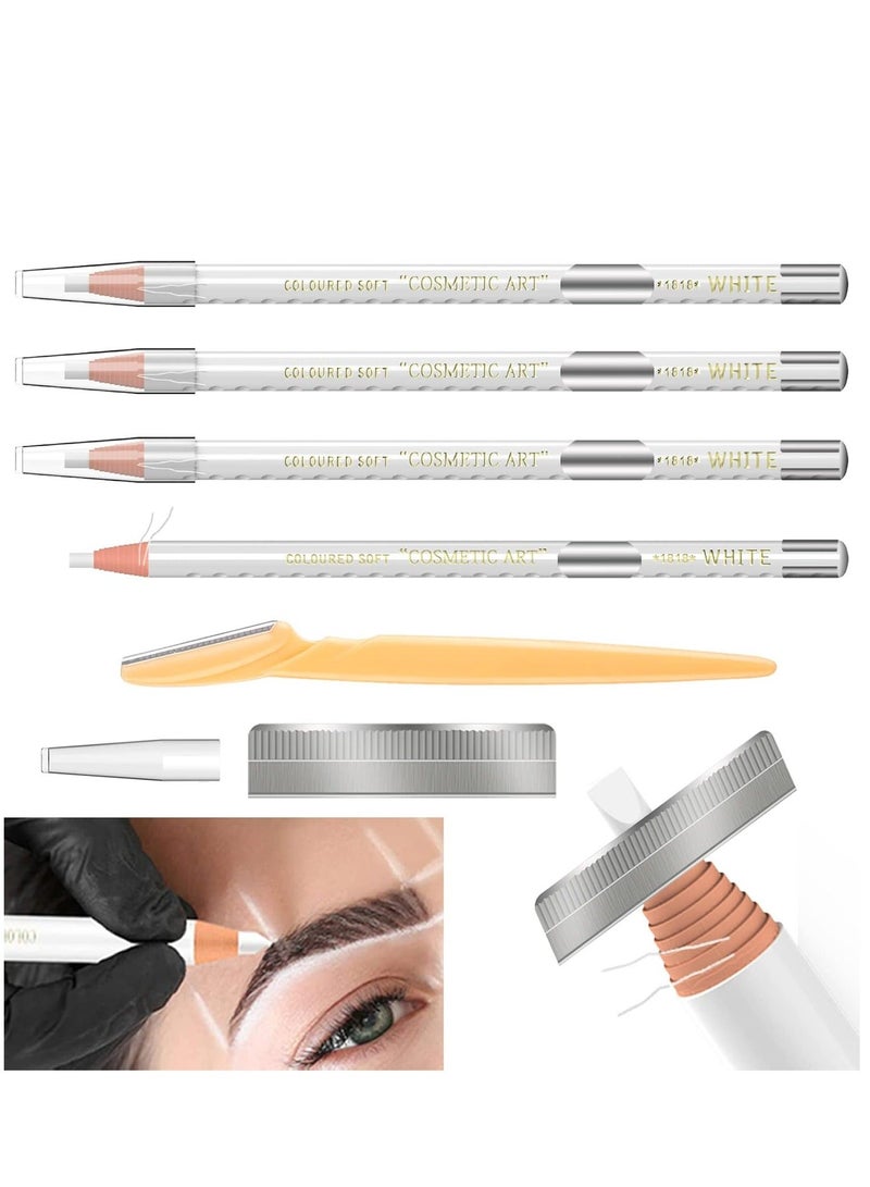 Tattoo Makeup And Microblading Supplies Kit Permanent Eye Brow Liners For Marking In 5 Colors Waterproof Eyebrow Pencils Peel white