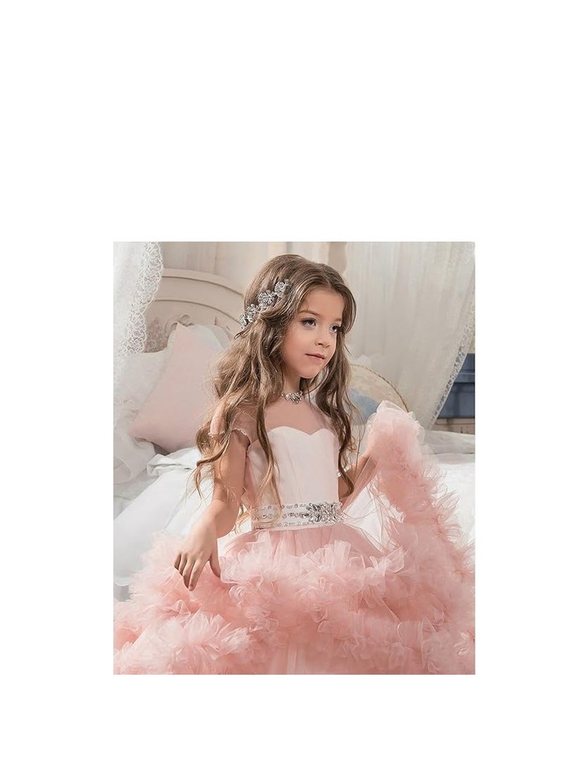 Stunning V-Back Luxury Pageant Tulle Ball Gowns for Girls