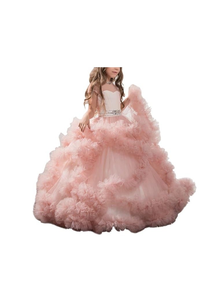 Stunning V-Back Luxury Pageant Tulle Ball Gowns for Girls