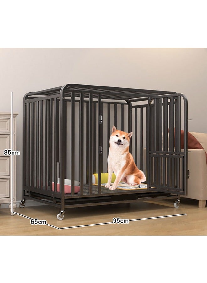 Stackable Heavy Duty Luxury Foldable Pet Cage with Wheels and Door