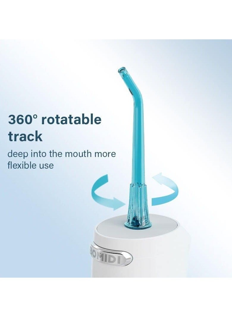 Bomidi D3 PRO Portable Dental/Oral Irrigator 360 Rotatable Nozzle 300ml Water Tank Easy Cleaning 7 Level Adjustable Water Pressure Type-C IPX7 White/Blue