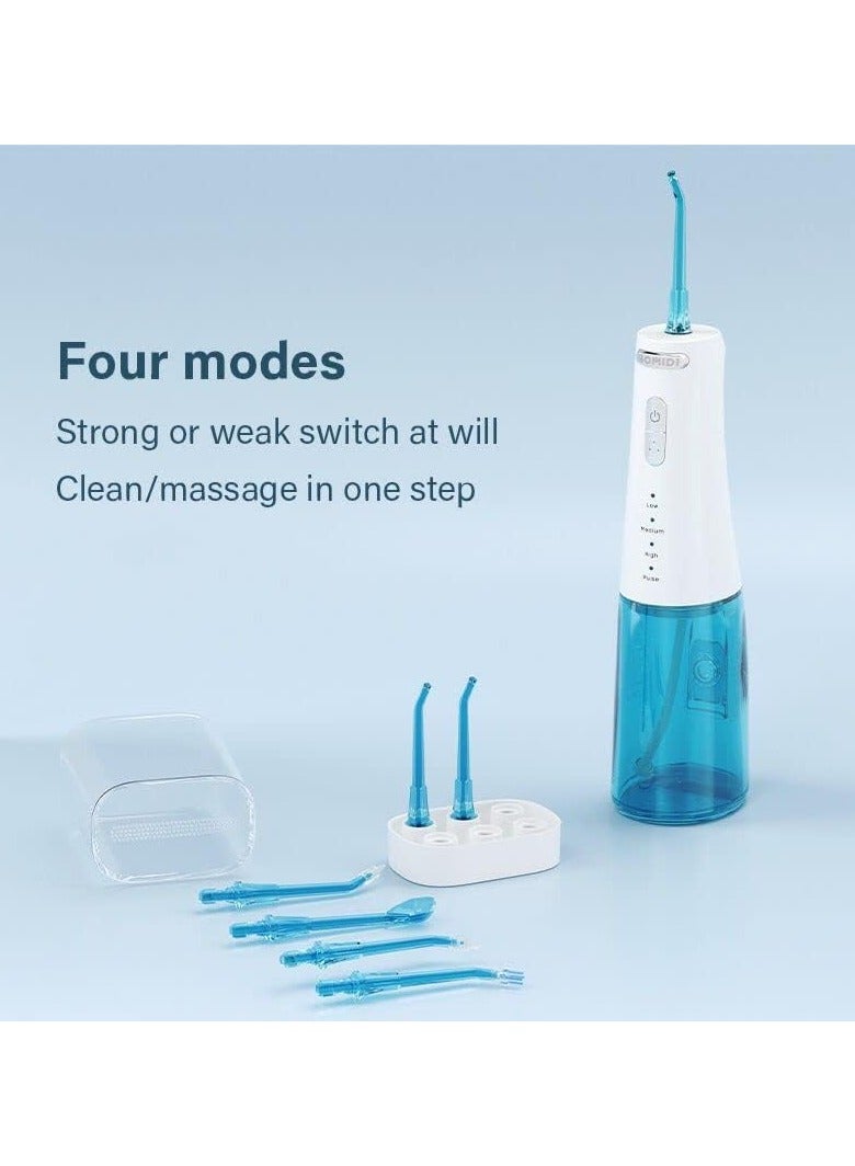 Bomidi D3 PRO Portable Dental/Oral Irrigator 360 Rotatable Nozzle 300ml Water Tank Easy Cleaning 7 Level Adjustable Water Pressure Type-C IPX7 White/Blue