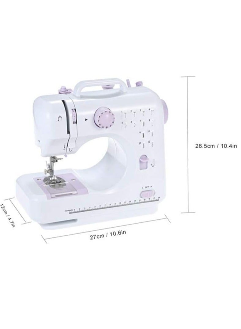 Sewing Machine, Multifunctional Sewing Machine, Electric Sewing Machine, Portable Household Sewing Machine, Electric Mini Sewing Machine with 12 Built-In Stitches, Foot Pedal