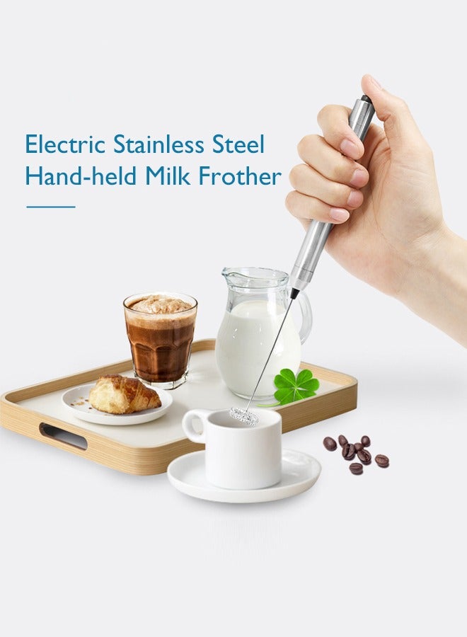 Milk Frother With 350ML Milk Pitcher Electric Milk Foamer Portable Mini Mixer Machine Handheld Espresso Mixer Battery Operated Frother Coffee Stirrer Maker For Hot Chocolate Coffee