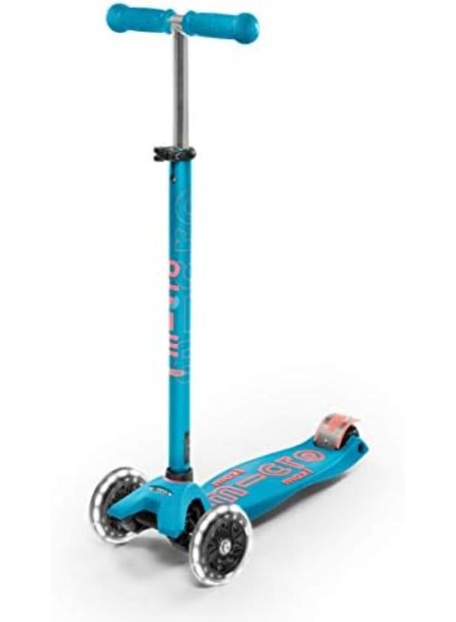 Micro Kickboard Maxi Deluxe LED 3 Wheeled Lean to Steer Swiss Designed Micro Scooter for Kids with LED Light up Wheels