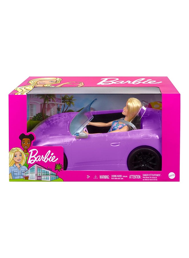 Barbie Glam Convertible Vehicle With Doll