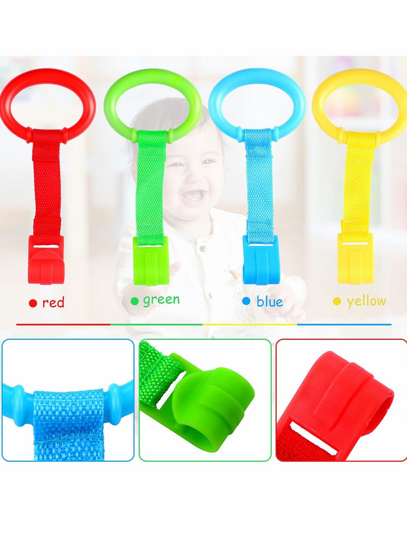 Baby Crib Pull Ring Baby Walking Exercises Assistant Rings Bed Stand Up Ring Hanging Ring Crib Pull Rings for Playpen Play Gym Cot Ring for Baby Toddler 8 Pieces