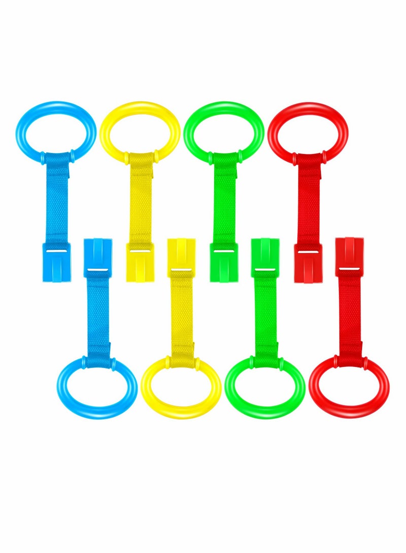 Baby Crib Pull Ring Baby Walking Exercises Assistant Rings Bed Stand Up Ring Hanging Ring Crib Pull Rings for Playpen Play Gym Cot Ring for Baby Toddler 8 Pieces