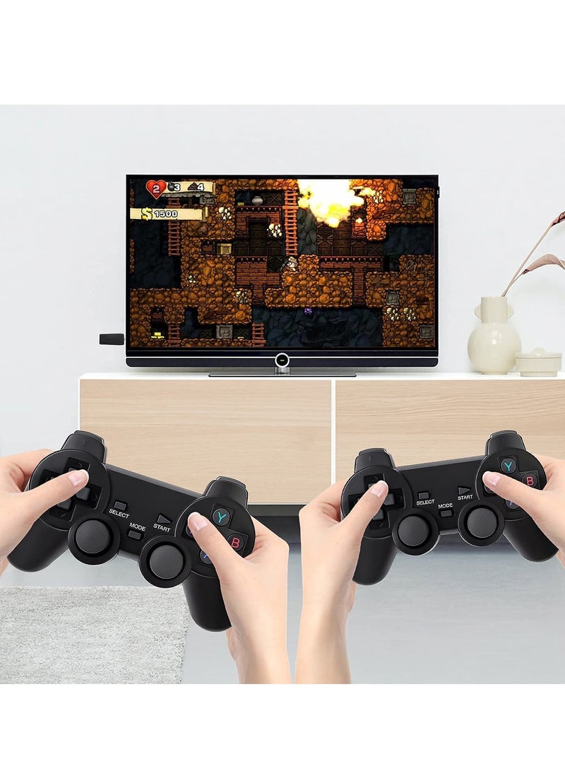 Integrated retro 4K game console with dual 2.4G wireless controllers, plug-and-play video game stick, built-in 3,500 games, 9 classic emulators, high-definition HDMI output for TV (64G, 10000+ games)