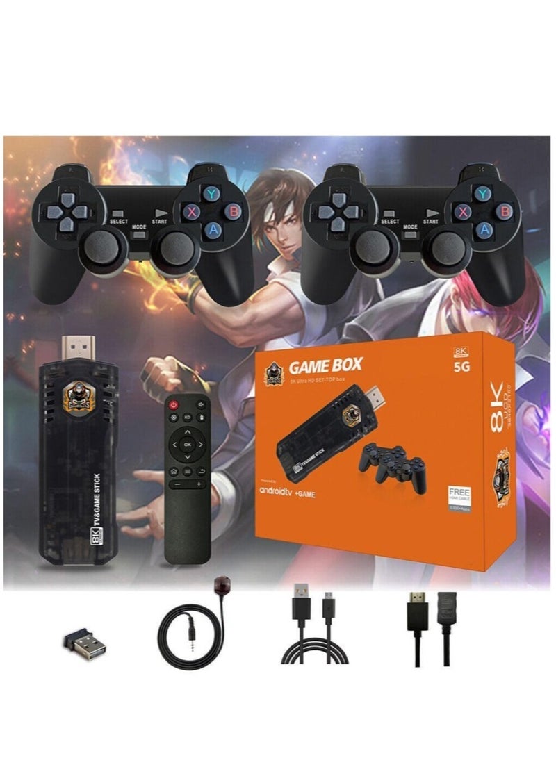 10000 Games Installed 8K 4K Video Quad-core Wireless Controller Android TV Box Game Console Retro Game Stick Dual System