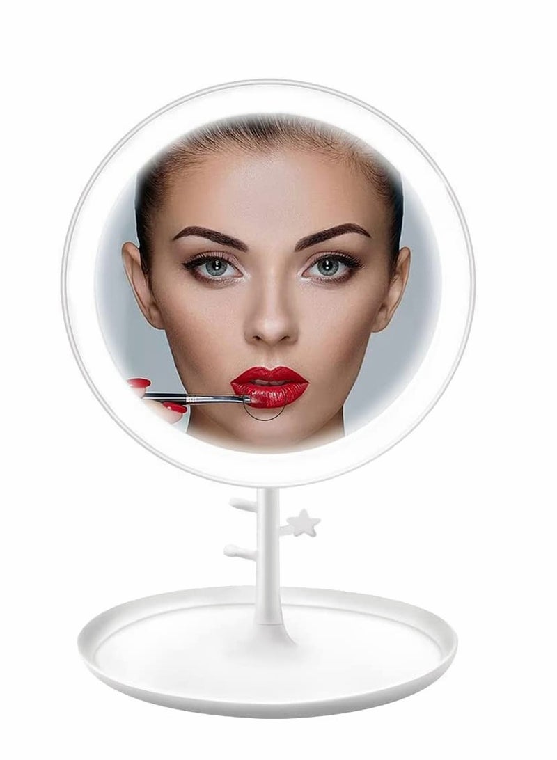 Travel Mirror LED Makeup Mirror Touch Screen Lighted Makeup Mirror with 25 LEDs Dimmable Brightness 3 Modes Portable Ultra Thin Compact Vanity Mirror